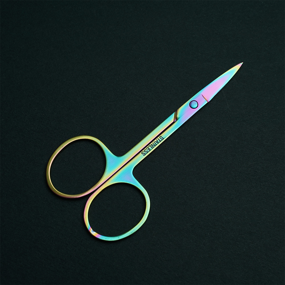 Stainless Steel Colorful Round Head Eyebrow Trimming Scissors (Small  Scissors) 
